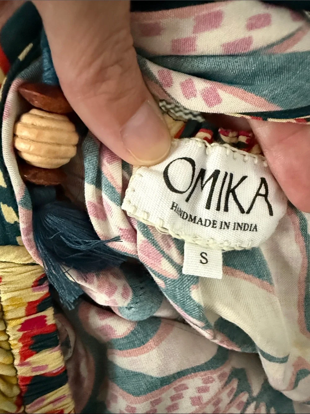OMIKA size Small EXCELLENT V-Neck Floral Tiered Maxi Dress